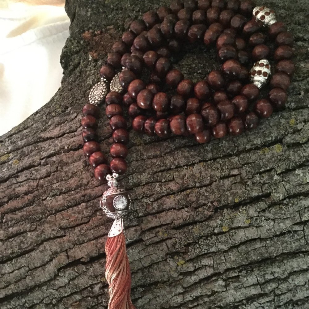 Wood Mala Brown 108 Beads Praying Meditation Mala Yoga - Picture 2 of 6
